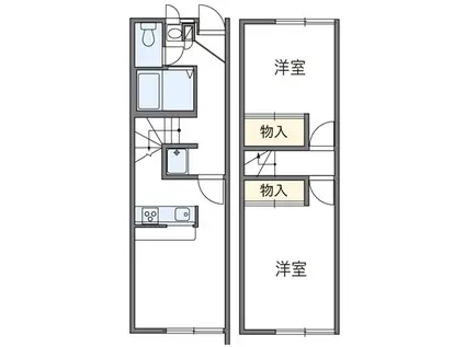 レオパレス桜木(2DK/1階)の間取り写真