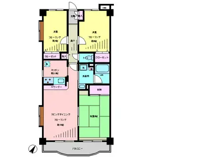 レジデンス向山第2(3LDK/2階)の間取り写真