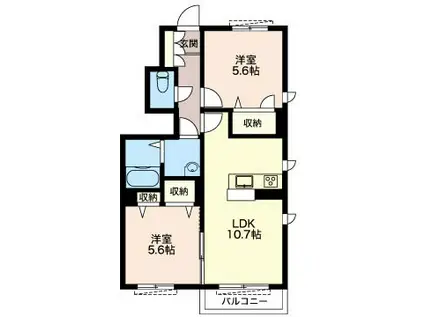  ヴィラ・フィオーレ(2LDK/1階)の間取り写真