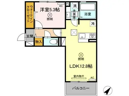 GLANZ.KII(1LDK/1階)の間取り写真