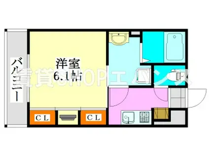 リブリ・大久保II(1K/1階)の間取り写真