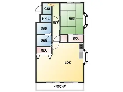 コンフォート21(1LDK/6階)の間取り写真