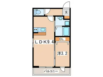 ファウンテンヒルズ小田原本町(1LDK/4階)の間取り写真