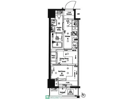 ARKMARK水天宮前I(1DK/8階)の間取り写真