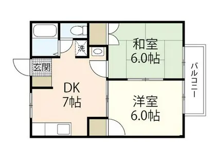 ニューシティSII(2DK/1階)の間取り写真