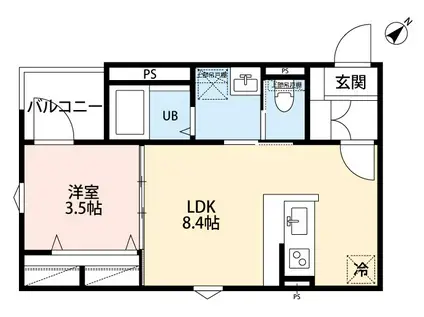 ROBOT HOME 淵野辺(1LDK/2階)の間取り写真