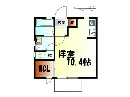 桃浜ガーデンコート(ワンルーム/2階)の間取り写真