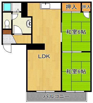 P-ARK・曽根D棟(2LDK/1階)の間取り写真