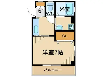 オリエンタル中河原(1K/2階)の間取り写真