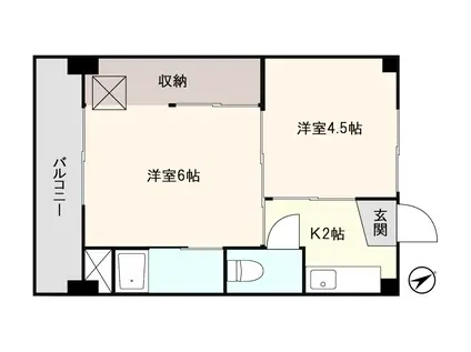 アシスト上越マンションI(2K/2階)の間取り写真