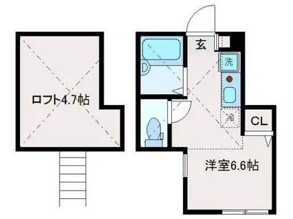 アーバンコート(ワンルーム/1階)の間取り写真