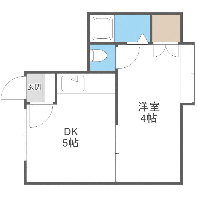 メイプルハウス白石(1DK/3階)の間取り写真