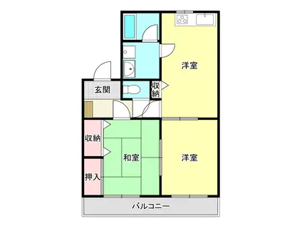 ファミールIZUMO(2DK/1階)の間取り写真
