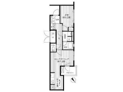 コスモリード新宿余丁町(1LDK/3階)の間取り写真