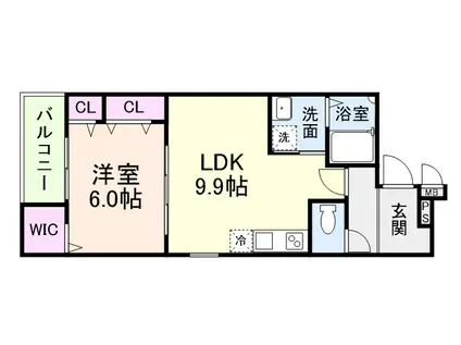 シャルマンエイトII番館(1LDK/2階)の間取り写真