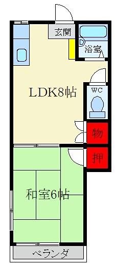 メーベルハイツ(1LDK/1階)の間取り写真