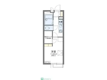 レオパレスセイント東砂(1K/2階)の間取り写真