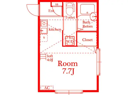 ココメゾン(ワンルーム/2階)の間取り写真