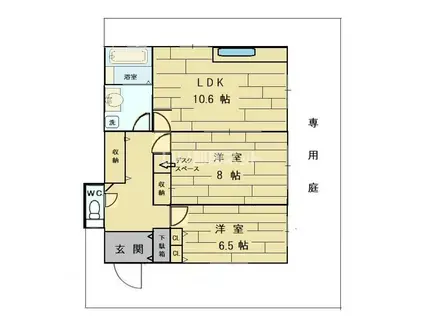 マッキナリービュー(2LDK/1階)の間取り写真