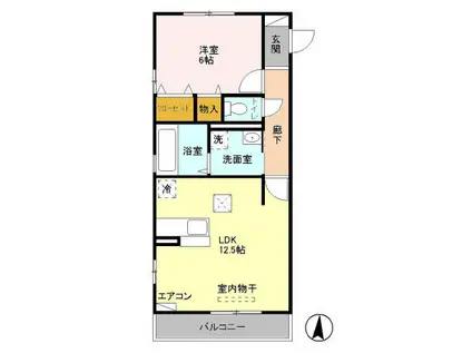 シャルマンドミールB(1LDK/1階)の間取り写真