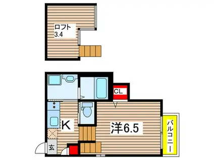 フェアレディ(1K/2階)の間取り写真