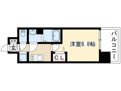 プレサンス上前津グレース(1K/13階)の間取り写真