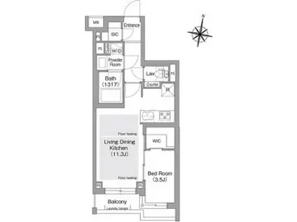 コンフォリア・リヴ東中野(1LDK/2階)の間取り写真