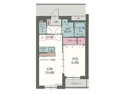 パルテールさくら(1LDK/3階)の間取り写真