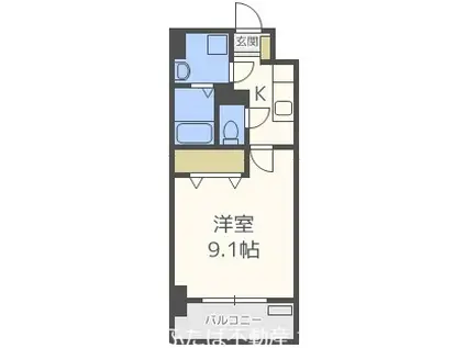ELEVITA弥永(1K/6階)の間取り写真