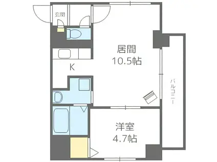 グランドビュー共応(1LDK/8階)の間取り写真