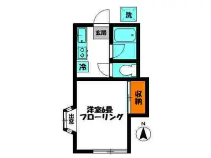 ハイツ欅(1K/2階)の間取り写真