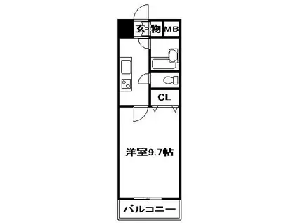 ウエストヒルズ三田I番館(1K/2階)の間取り写真
