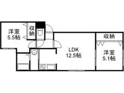 MUIRFIELD VILLAGE(2LDK/3階)の間取り写真
