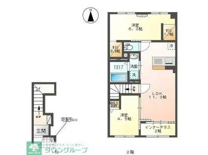 GLANZ -グランツ-(2LDK/2階)の間取り写真