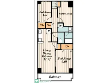エンゼルハイム石神井公園壱番館(2SLDK/6階)の間取り写真