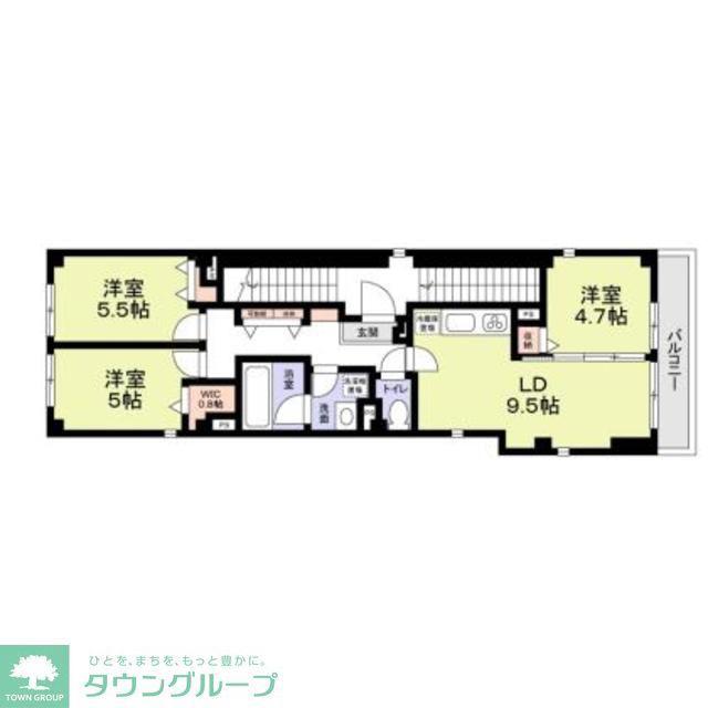 MONT NOIR大岡山(3LDK/2階)の間取り写真