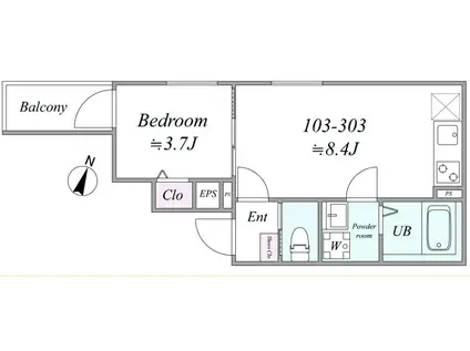 KASHIWA STREAM(1LDK/1階)の間取り写真