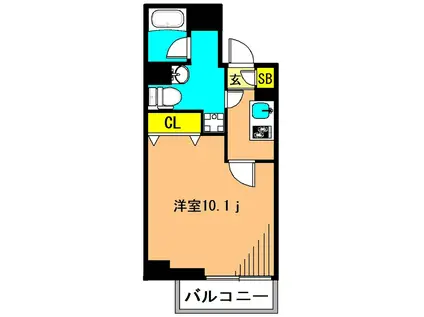 デュエル旗の台(1K/2階)の間取り写真