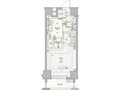 PREMIUM CUBE G駒沢大学(1K/13階)の間取り写真