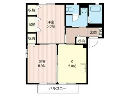 アルタイルA(2K/1階)の間取り写真