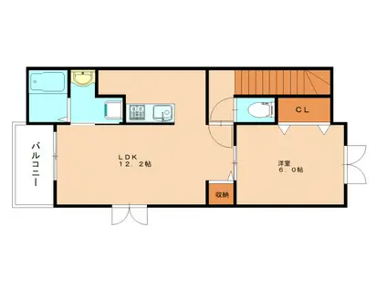 フレシール黒崎(1LDK/3階)の間取り写真