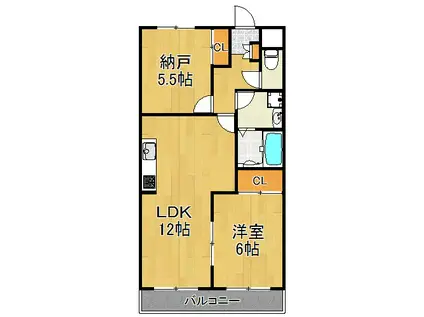 新川崎シティスクエア(1SLDK/1階)の間取り写真