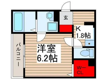T&P TAKENOTSUKA(1K/2階)の間取り写真