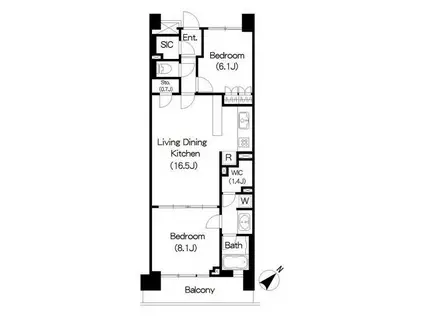 BRILLIA IST三軒茶屋アイビーテラス(2SLDK/5階)の間取り写真