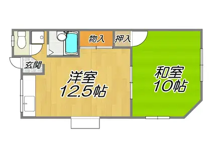 京阪本線牧野駅 7分 広々リビング 室内洗濯機置場(1LDK/1階)の間取り写真