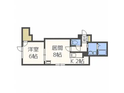 ヴィラフォーレスト本通(1LDK/2階)の間取り写真