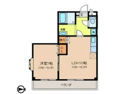 カサージュプラスワン(1LDK/1階)の間取り写真