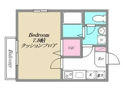 ソレイユ(1K/1階)の間取り写真