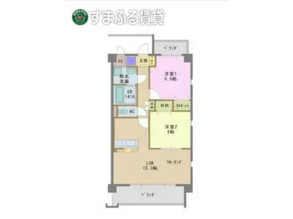 ボン・ナテュール(2LDK/3階)の間取り写真