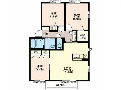 ヴィル グランディール 音の街六番館(3LDK/2階)の間取り写真